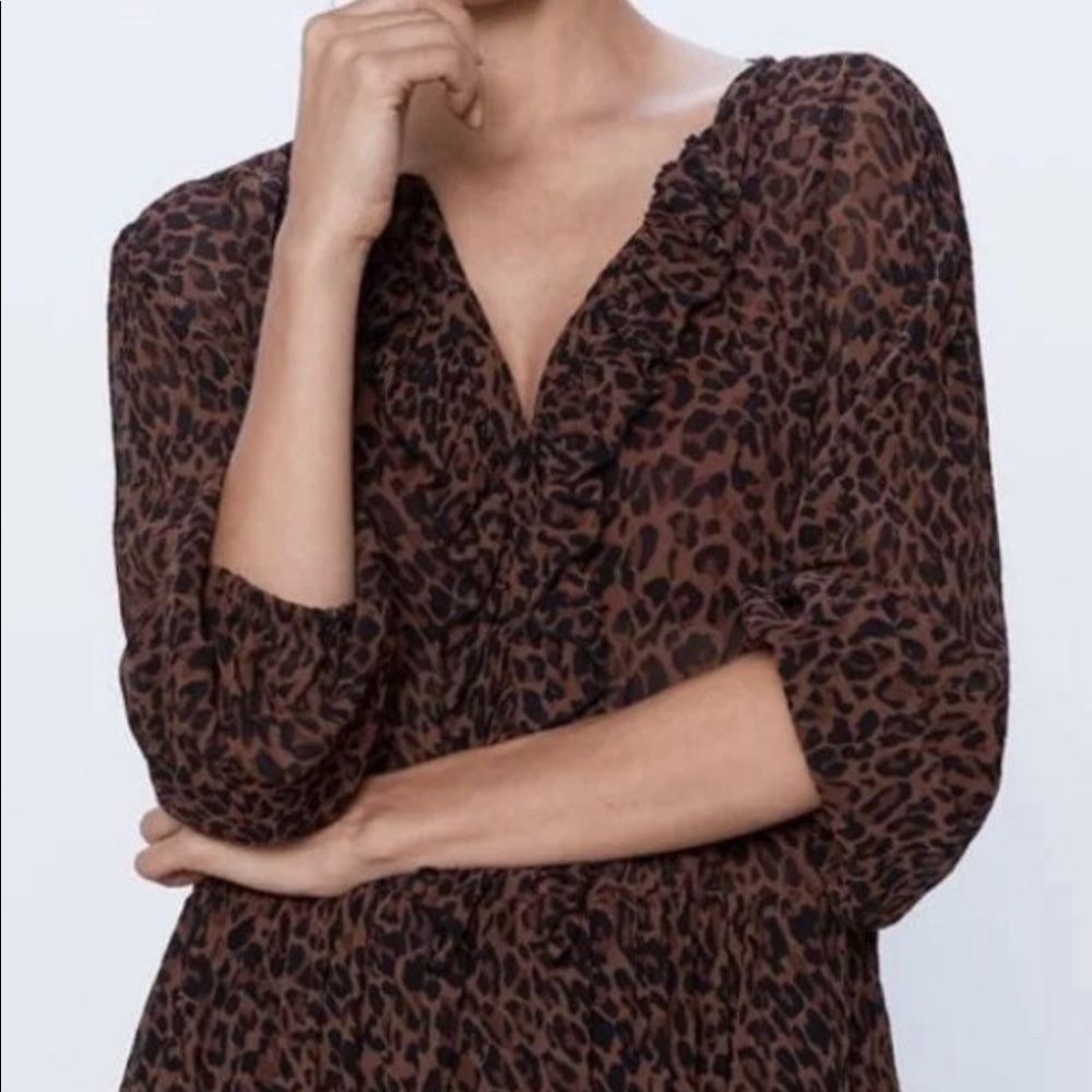 Zara animal print unique style dress